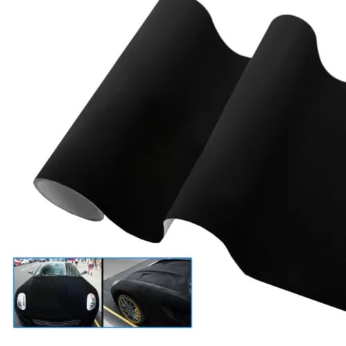 Dronehint 135*50cm Black Wrap Sticker Velvet Fabric Suede Film For Car Interior Accessory (For: Acura) Parts