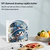 Christmas Acrylic DIY 5D Diamond Art Painting Napkin Holder Set (Snowman)