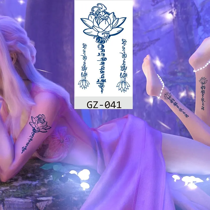 Temporary Waterproof Tattoo Sticker Chinese Character Your Guardian Hero Love Juice Ink Lasting Arm Back Body Leg Fake Tatoo DIY