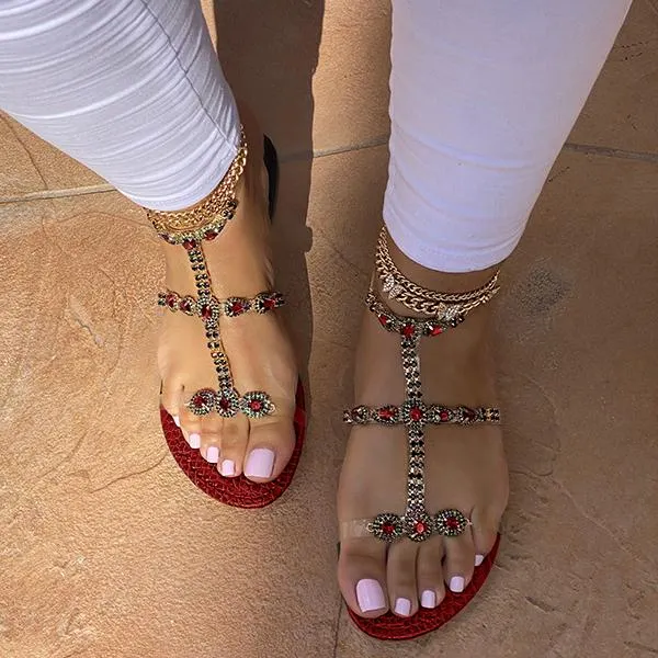 Jewelry Inlaid Fashion Transparent Sandals