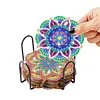 Datura DIY Diamonds Painting Coaster Woodiness with Rack Cup Pad Crafts Kits