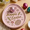 Easter Bunny Tray Silicone Mould DIY Easter Tray Resin Casting Moulds Reusable Easters Egg Storage Dish Moulds Handmade Ornament Mould for Coaster Gypsum Craft Gifts Making (Easter B)