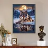 Moon Wolf-Full Round Diamond Painting 40*50cm
