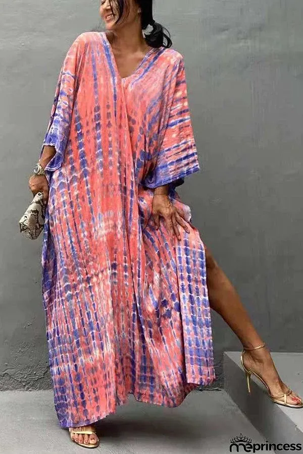 Live Freely Tie Dye Boho Loose Cover-up Dress