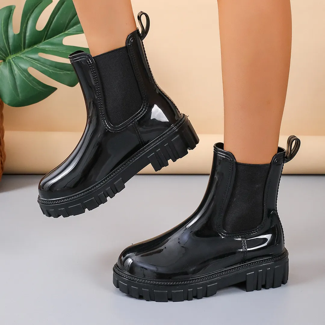 Churchf Churchf New Stylish Round-Headed Chelsea Ankle Boots Match Women's Martens