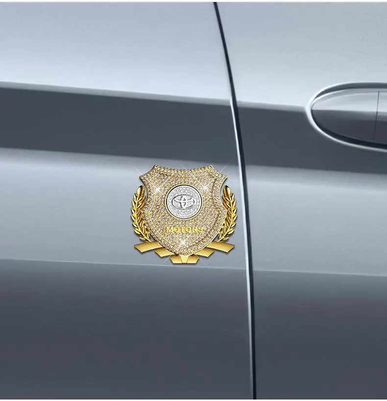 Car exterior modification rhinestone metal car emblem stickers（2PCS）