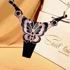 Original Design Butterfly Embroidered Silk Adjustable Plus Size Thong