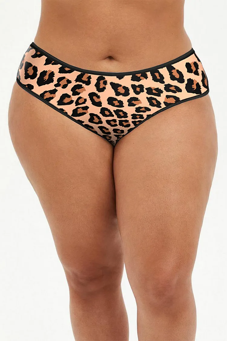 Plus Size Leopard Print No Show Panty 2024 - Xpluswear