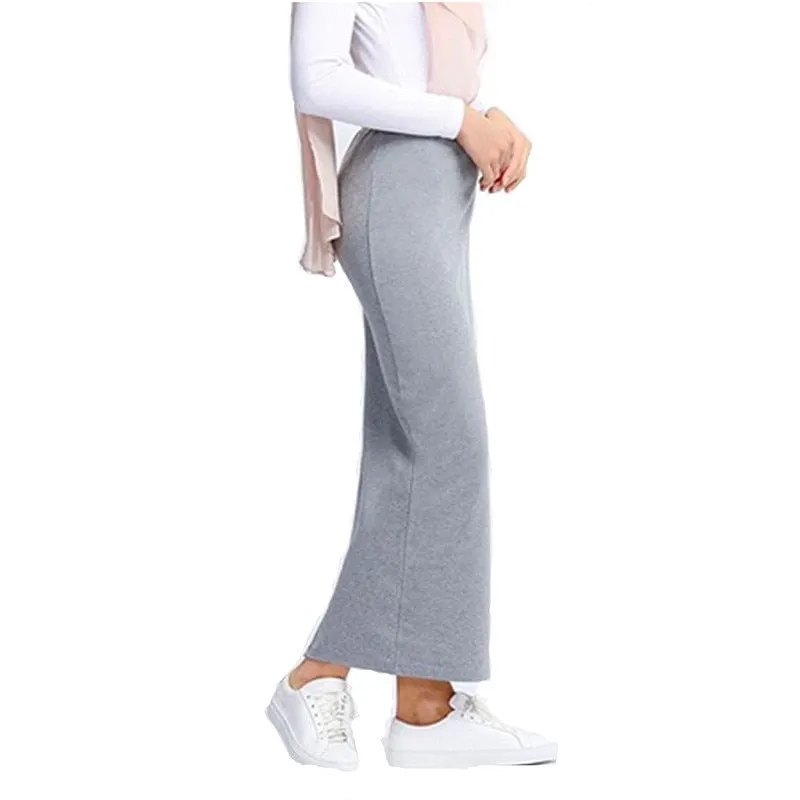 Women Fashion Muslim Long Pencil Skirt High Waist Stretch Cotton Maxi  Bodycon Skirts Muslim Maxi Arab Vestidos De Mujer Casual