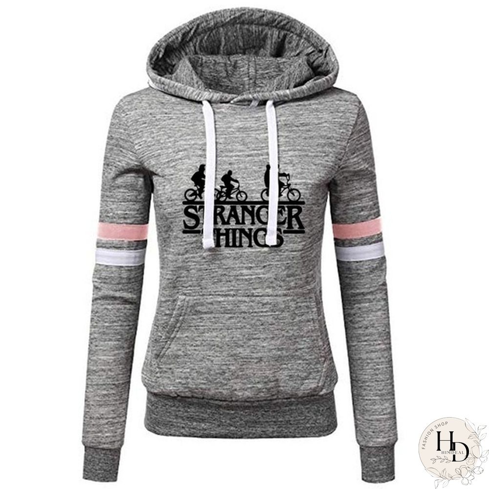 Stranger Things Printed Hoodies Teens Trendy Women Slim Fit Pullover Hooded Sweatshirts