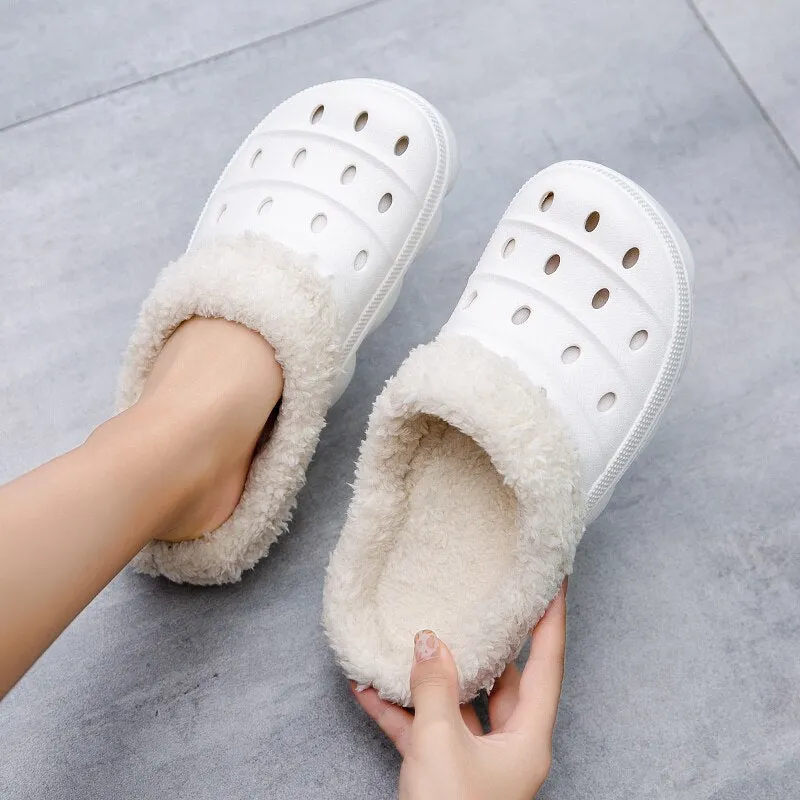 Men Women Winter Slippers Men Indoor Warm Fur Plush Slippers House Bedroom Flat Shoes Anti-skid Home Couple Slippers Casual Shoe