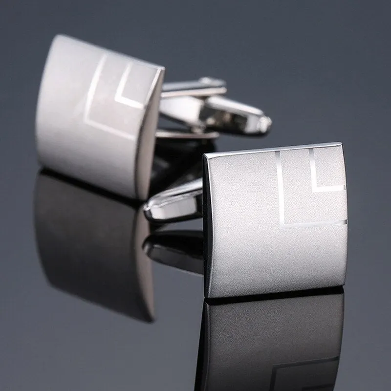 French Shirt Cufflinks Buttons High Quality Copper Material Laser Metal Men's Business Party High-grade Classic Cuff Link Unisex