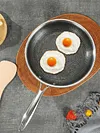 304 Stainless Steel Frying Pan With Handle Universal Steak Cooking Pot Non-Coated Single Sided Honeycomb Skillet Suitable for Fried Egg Steak
