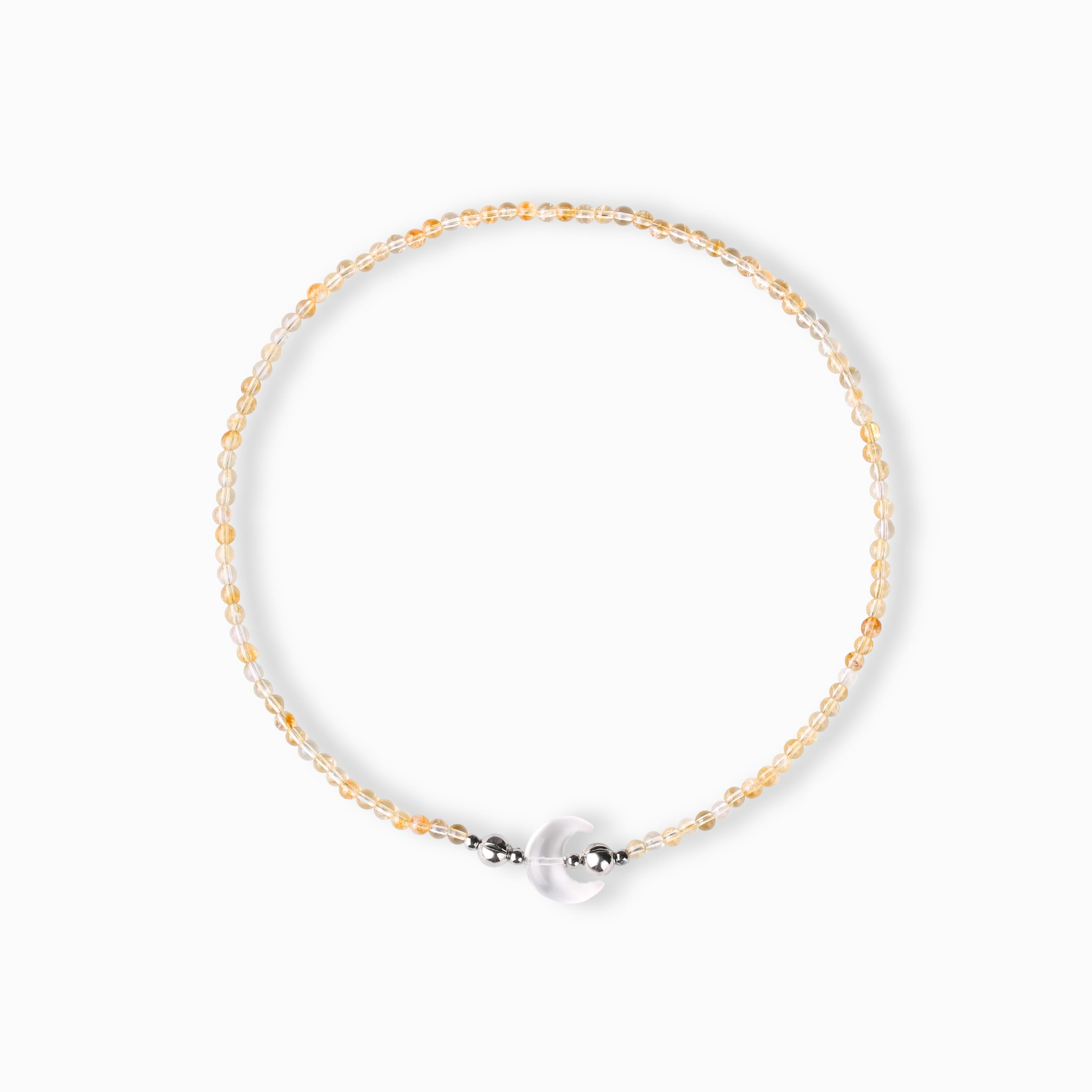 Yellow Topaz Clear Quartz Magnetic Necklace Set with modular magnetic styling, product view