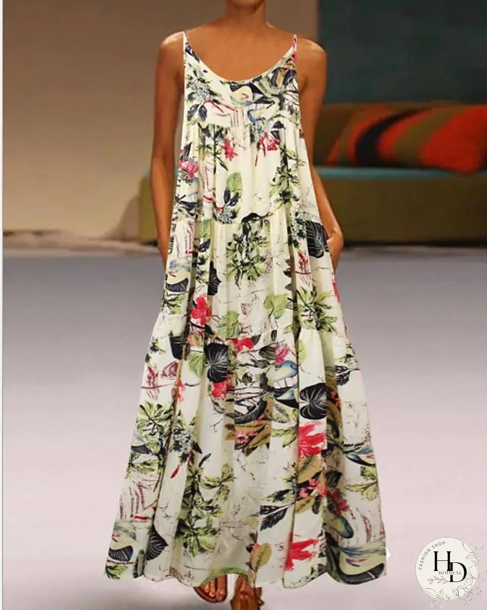 Women's Strap Dress Maxi long Dress Sleeveless Floral Summer Hot Casual Red Yellow M L XL XXL 3XL 4XL 5XL