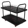 [US Local Warehouse] 2 Shelf Heavy Duty Rolling Utility Cart 880lbs Capacity Serving Cart with Wheels