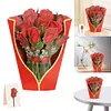 Floral Bouquet Thank You Card 3D Pop Up Card for All Occasion (Rose)