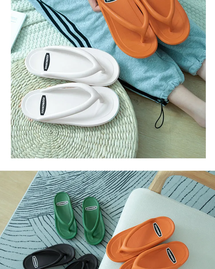 2022 Summer Slippers Man Women Casual Massage Durable Flip Flops Beach Sandals Female Wedge Shoes Striped Lady Room Slippers