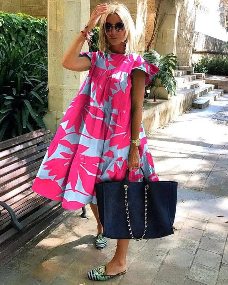 Brownm Casual Slouchy Sweet Vacation Dress Dresses