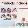 6pcs Diamond Painting Independence Day Greeting Card with Envelope for Family Friends Holiday Gift Congratulations