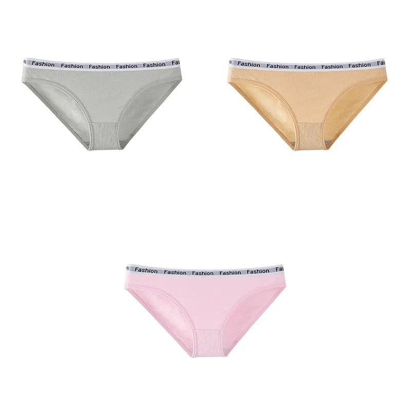 3 Pcs Women Underwear Panties Cotton Briefs Female Underwear Soft Girls Panties Sport Fashion Lingerie Free Shipping BANNIROU
