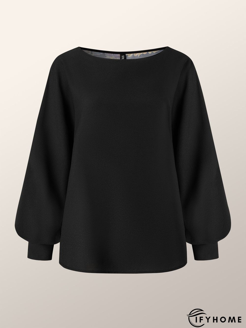 Long sleeve Boat Neck Loose Blouse | IFYHOME