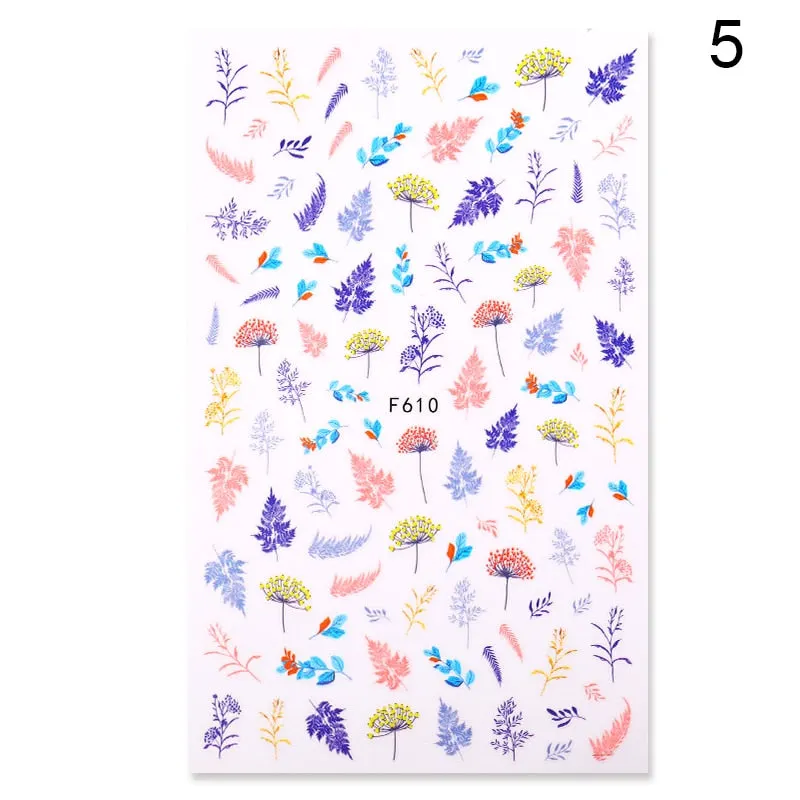 1 Sheet Butterfly Stars Series Nail Sticker Flower Leaves Slider Transfer Nail Decals Decoration Nail Art DIY Accessories-Nail Inspo