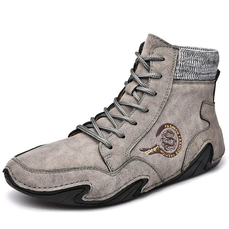 Brand Men's Boots Winter Plush Warm Men's Snow Boots Leather Moccasins Luxury Handmade Men Designer Sneakers Outdoor Trainers