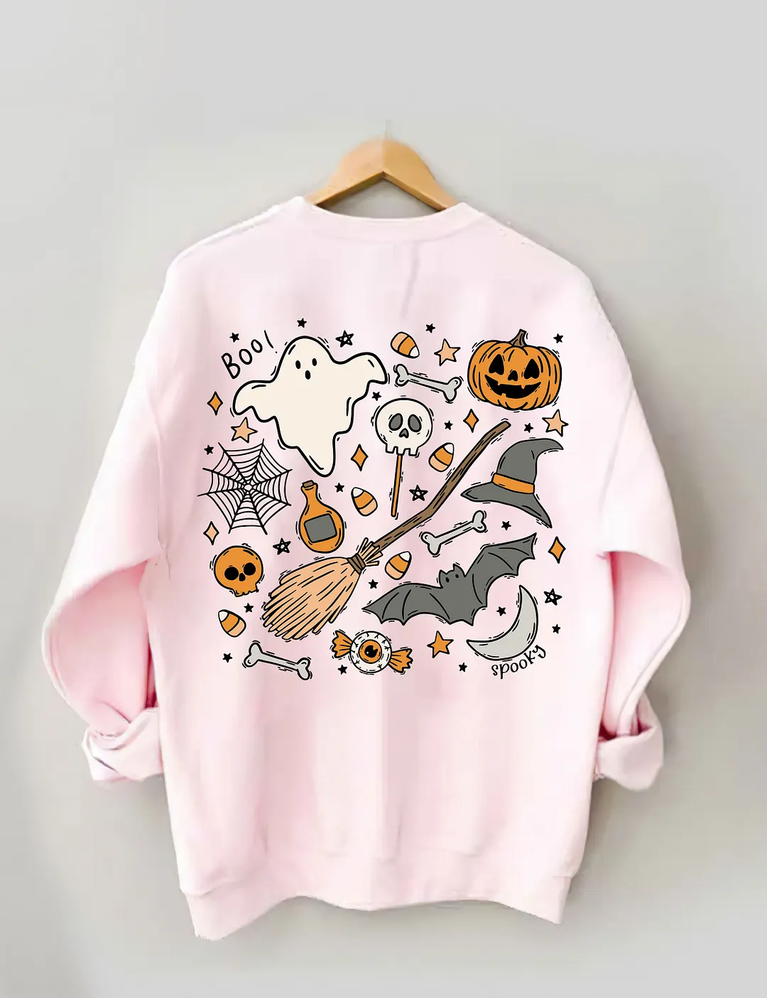 Ghost Outline Spooky Season Sweatshirt