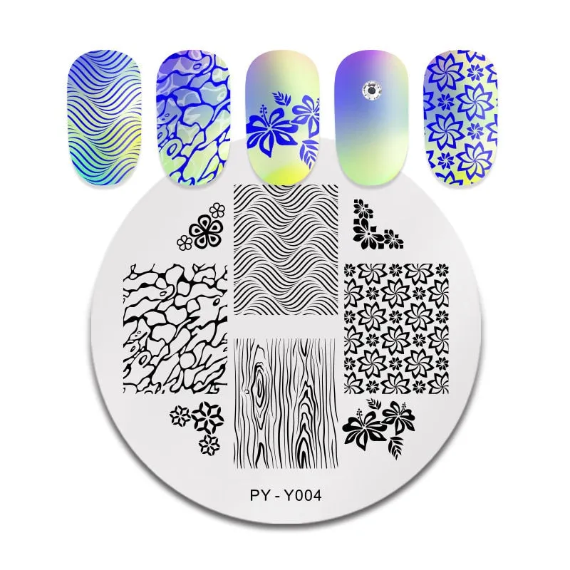 PICT YOU Nail Stamping Plates Snow Winter Nail Art Stamp Template idea nail Image Plate Stainless Steel Stencil Tools-Nail Inspo