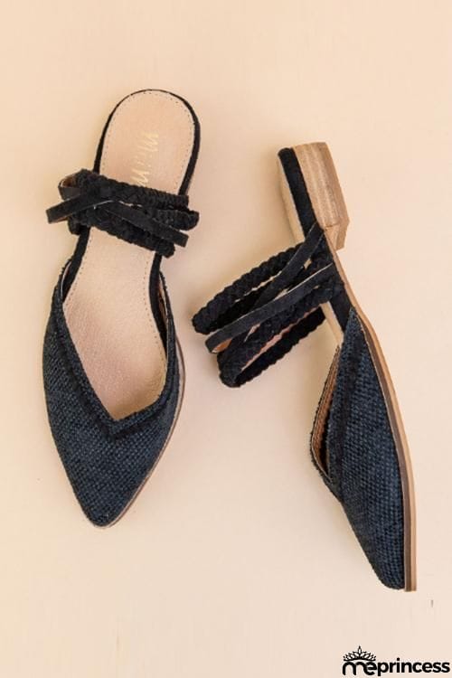 Weave Pointed Toe Flat