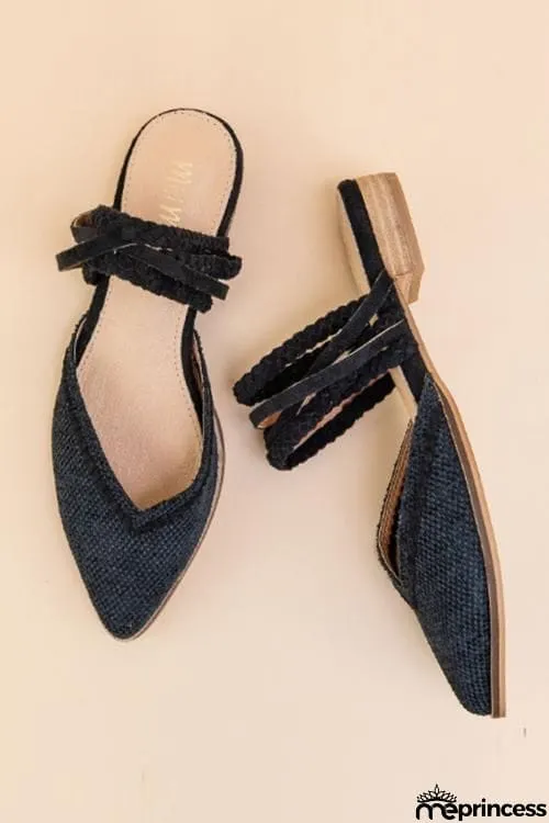 Weave Pointed Toe Flat