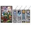 (US Local)Christmas Train A5 Size Diamond Painting Notebook Set with 4Pcs Bookmark Gift