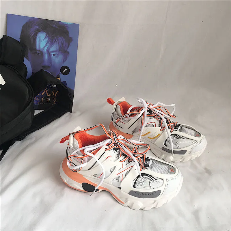 Brand Design Women Sneakers 2021 Fashion New Sky Blue Women's Chunky Sneakers Lovely Pink Dad Shoes Trendy Girls Casual Shoes