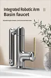 Rotating robotic arm washbasin faucet bathroom vanity sink hand basin hot and cold water faucet