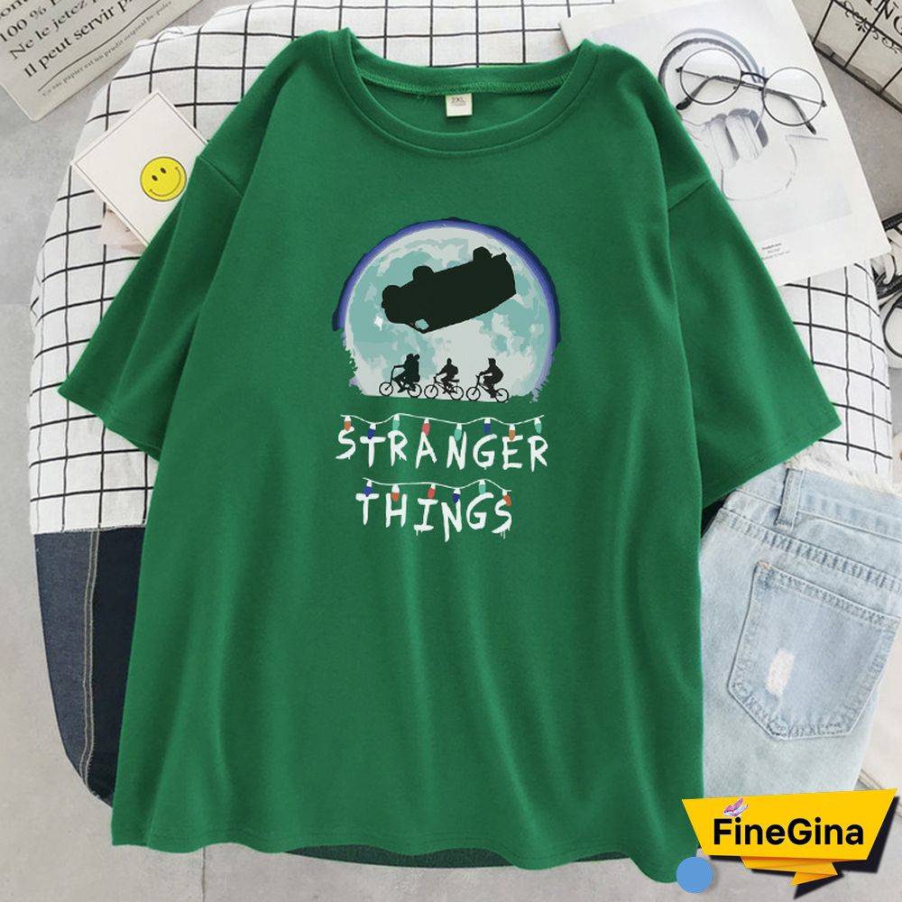 Science Fiction Thriller Stranger Things Print T Shirt Women O-Neck Loose T-Shirt Summer Soft T-Shirt Hip Hop Casual T Shirts