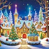 (US Local)4pack Xmas House-Special Shaped Diamond Painting Kit(30x30cm)