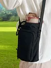Crossbody Water Bottle Bag Adjustable Strap with Front Pocket for Hiking Camping