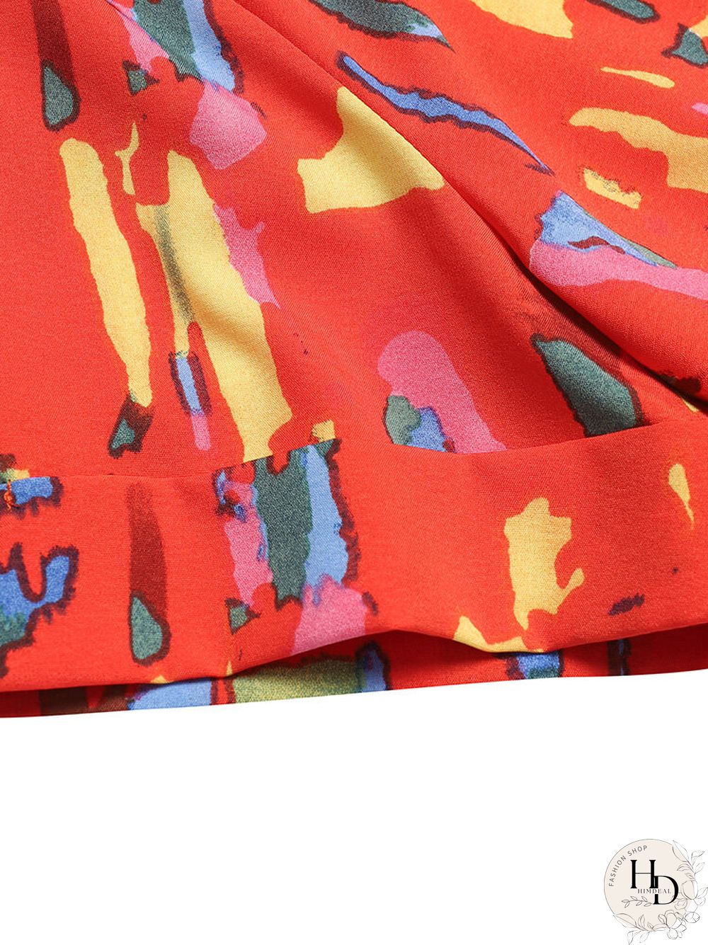 Brush Print Lapel Pocket Short Sleeve Wide Leg Two Pieces Suit
