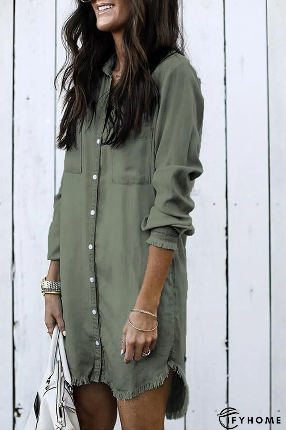 Denim Shirt Dress Overcoat | IFYHOME