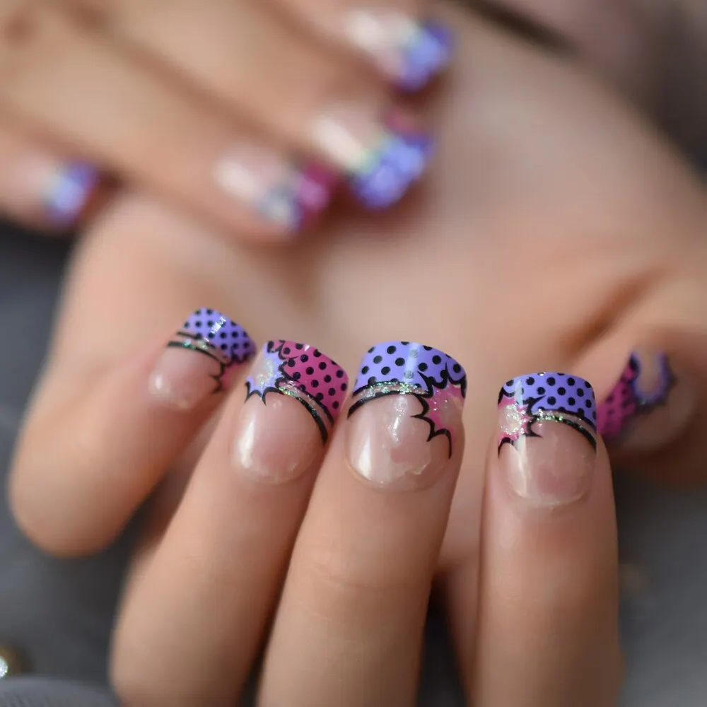 Glitter Nails Tips With Design Charms Leopard Wild Supplies For Professionals Press On Nails Coffin Extra Long EchiQ Nails Set-Nail Inspo