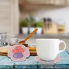 Diamond Painting Coaster DIY Flowers  Cup Cushion Table Placemat(6 Piece Set 1 Rack)