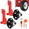 [US Local Warehouse] 2 Set of Shipping Container Wheel 6-Lug Kit with Ratchet Tie Container Wheel Kit 22000LBS Capacity Shipping Containers Axles for Moving 20ft-40ft Empty Containers