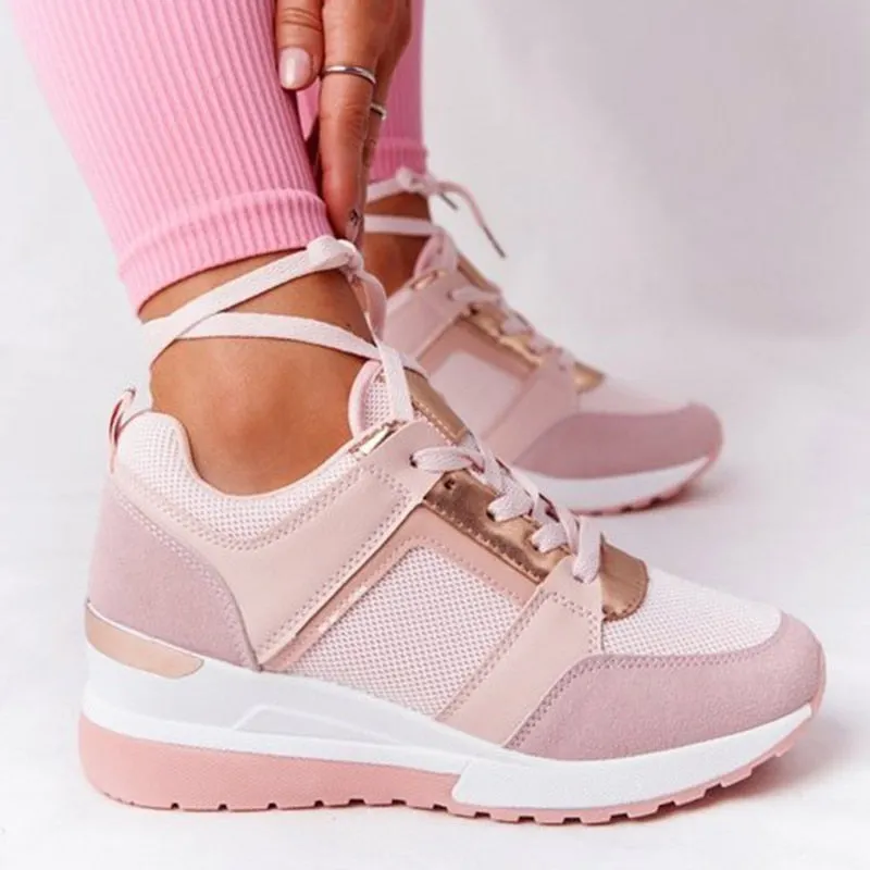 Spring Autumn Women Casual Walking Shoes Height Increasing Sport Wedge Shoes Air Cushion Comfortable Sneakers Zapatos De Mujer