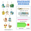 10PCS Diamond Art Keyring Pokemon Double Sided for Adult Kid Purse Handbag Decor