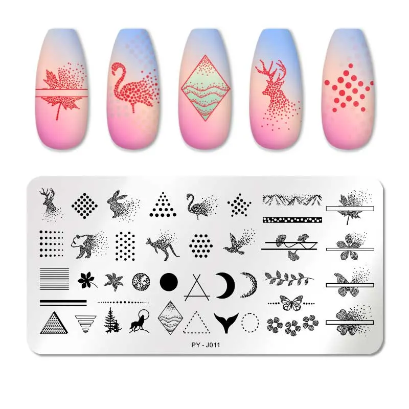 PICT YOU Nail Stamping Plates Flower Plant Pattern Nail Art Plate Stencil Stainless Steel Line Pictures Theme Image Plates Mold-Nail Inspo