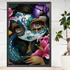 >SALE<5D DIY Full Round Drill Partial AB Diamond Painting Devil Mask Doll Decor45x65cm