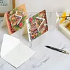 (US Local)6PCS DIY Diamond Art Greeting Cards Congratulation Card & Gift (Gingerbread Man)