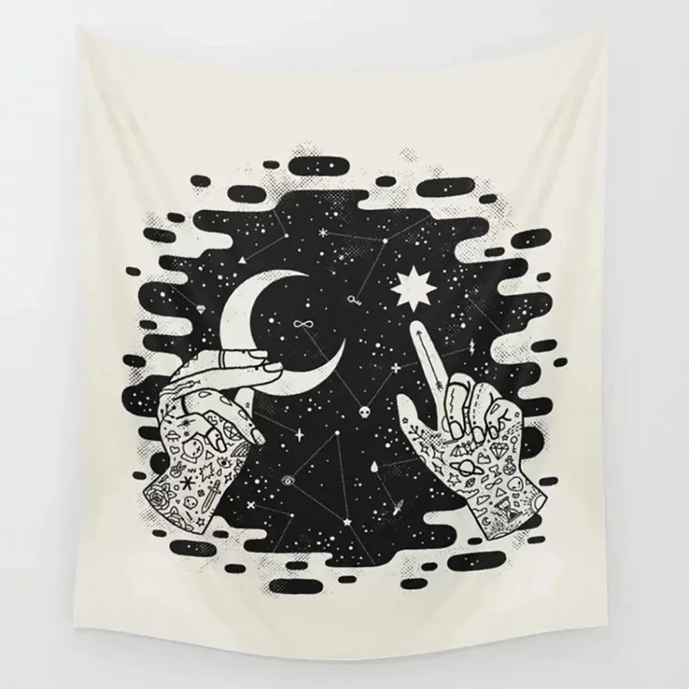 Tarot Tapestry Boho Tapestry Wall Hanging Moon Phase Magic Hand Tapestries Bedroom Decor Bedspread Cover Sun Moon Wall Decor