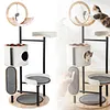 [US Local Warehouse] 66-Inch Cat Tree with Scratching Post Cat Tower Multi-Level Cats Furniture with Dangling Ball Platform Hammock for Indoor Cats Large Adult